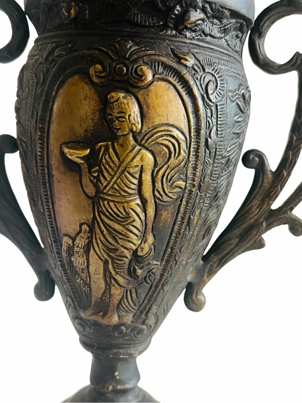 Antique Ornate Double Handle Vase -